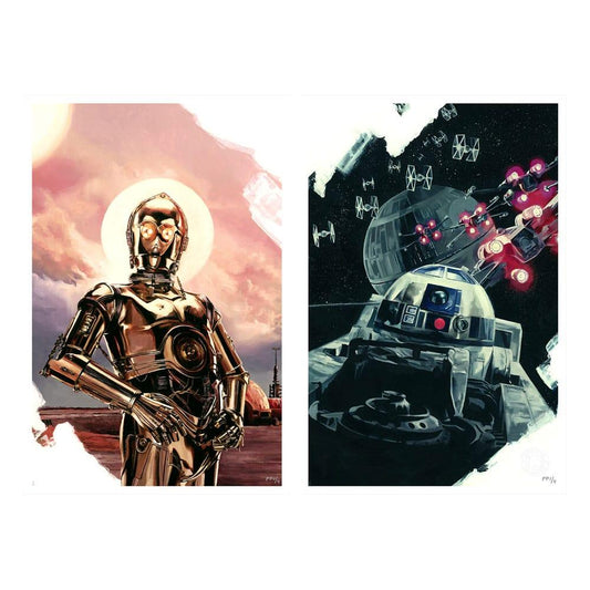Star Wars Episode IV Kunstdrucke 2er-Set C-3PO & R2-D2 30 x 46 cm - ungerahmt - Smalltinytoystore