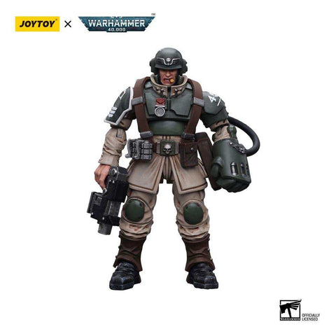 Warhammer 40k Actionfigur 1/18 Astra Militarum Cadian Command Squad Veteran Sergeant with Power Fist 12 cm - Smalltinytoystore