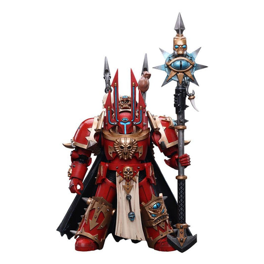 Warhammer 40k Actionfigur 1/18 Chaos Space Marines Crimson Slaughter Sorcerer Lord in Terminator Armour 12 cm - Smalltinytoystore