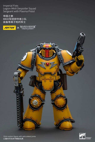 Warhammer The Horus Heresy Actionfigur 1/18 Imperial Fists Legion MkIII Despoiler Squad Sergeant with Plasma Pistol 12 cm - Smalltinytoystore