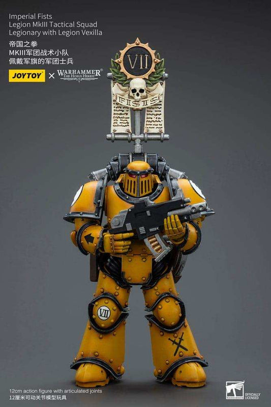 Warhammer The Horus Heresy Actionfigur 1/18 Imperial Fists Legion MkIII Tactical Squad Legionary with Legion Vexilla 12 cm - Smalltinytoystore