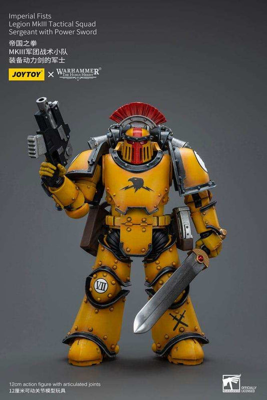 Warhammer The Horus Heresy Actionfigur 1/18 Imperial Fists Legion MkIII Tactical Squad Sergeant with Power Sword 12 cm - Smalltinytoystore