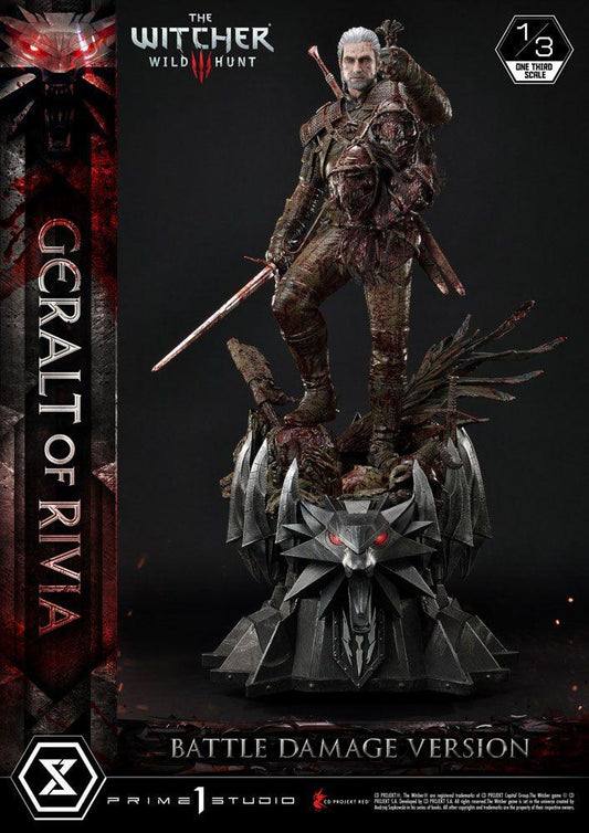Witcher 3 Wild Hunt Statue 1/3 Geralt von Rivia Battle Damage Version 88 cm - Smalltinytoystore